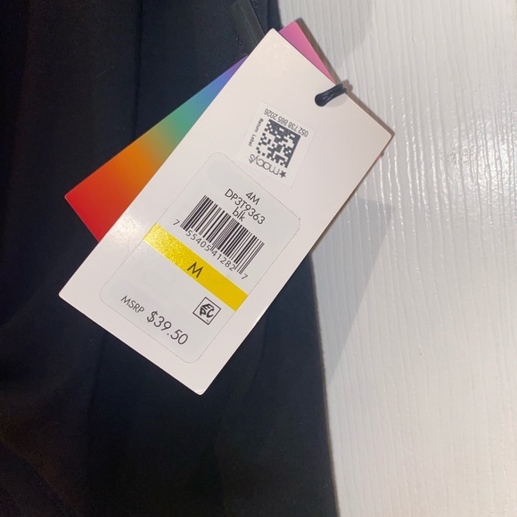 DKNY Logo Sport T-Shirt, Front Knot Detail, Black Multicolor, Size M - Picture 5 of 10